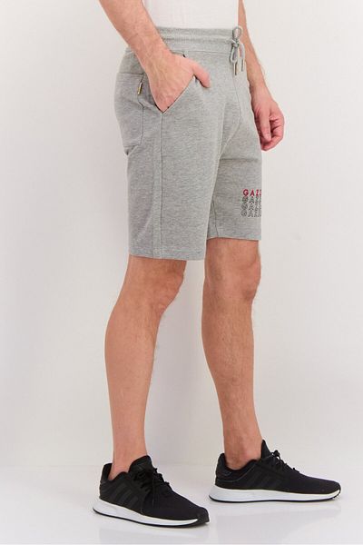 GAZZARRİNİ Men Printed Side Pocket Bermuda Shorts, Heather Grey
