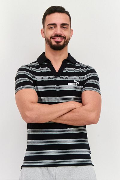 Puma Men Regular Fit Short Sleeve Outdoor Polo Shirt, Black Combo