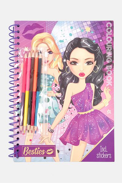 Besties ملصقات كتب التلوين، مجموعة أرجوانية