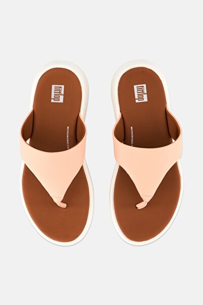 Fitflop Women Slip On Mode Leather Flatform Sandals, Peach