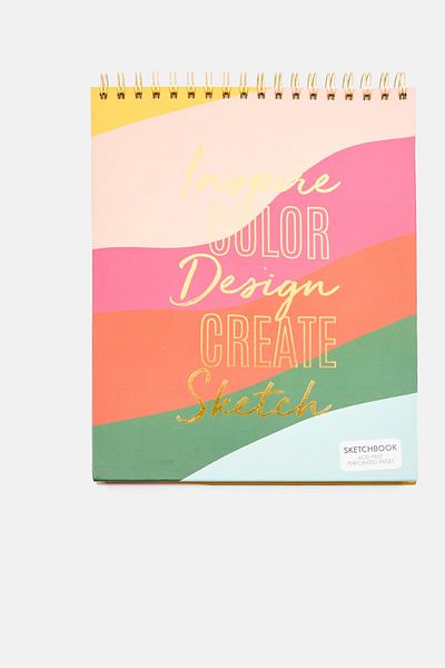 Votum Inspire Color Design Create Sketch Spiral Sketchbook 29 H x 24 L x 1,5 W cm, Red