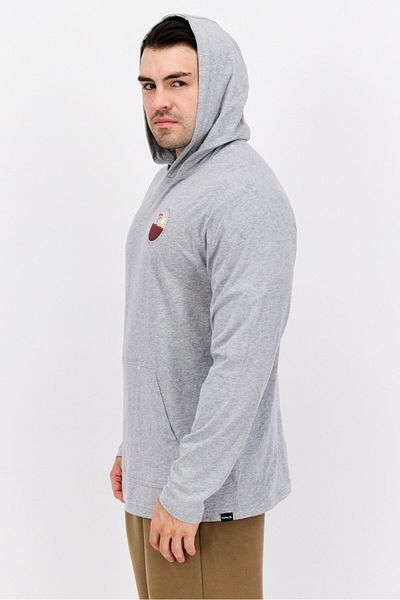 Hurley Men Sportswear Fit Long Sleeve Outdoor Hoodie, Grey