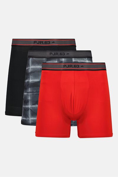 Pajar Men 3 Pack Brand Logo Boxer Briefs, Black