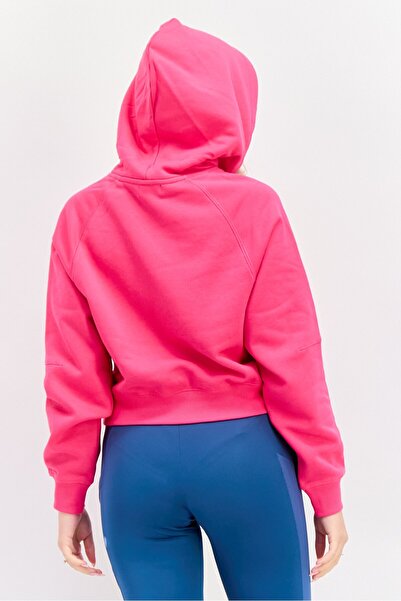 Esprit Women Brand Logo Fleece Hoodie, Dark Pink