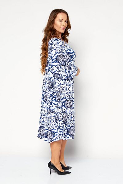 Tchibo Women Paisley Print Midi Dress, Blue