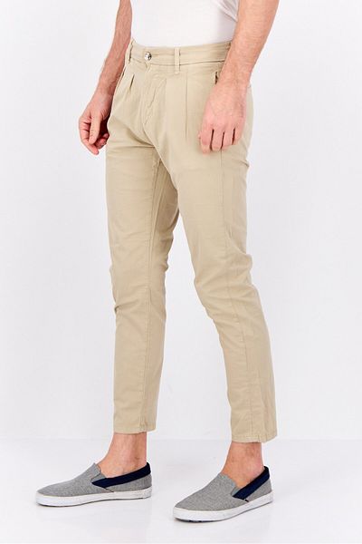 Sorbino Men Regular Fit Solid Straight Leg Pants, Beige
