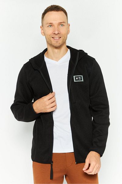 Hurley Men Hooded Long Sleeve Brand Logo Sweatshirt, Black