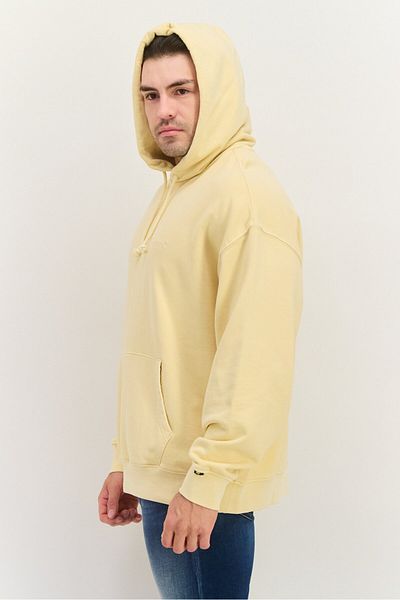 Levi's Men Hooded Long Sleeve Embroidered Logo Sweatshirt, Beige