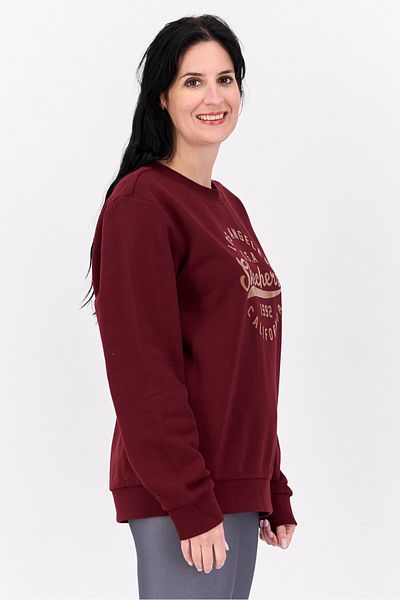 SKECHERS Women Sportswear Fit Long Sleeve Outdoor Sweatshirt, Maroon