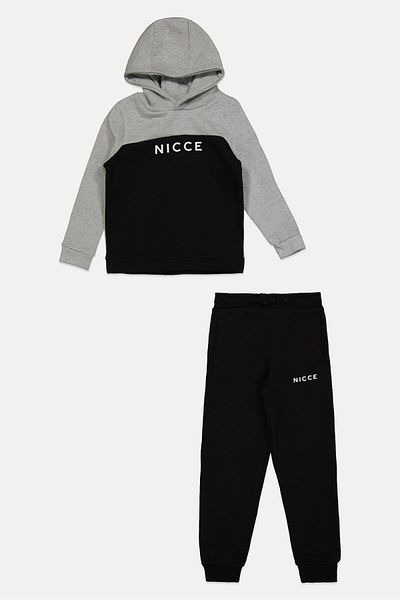 Nicce Toddlers Boy 2 Pcs Brand Logo Hoodies And Jogger Pants, Black