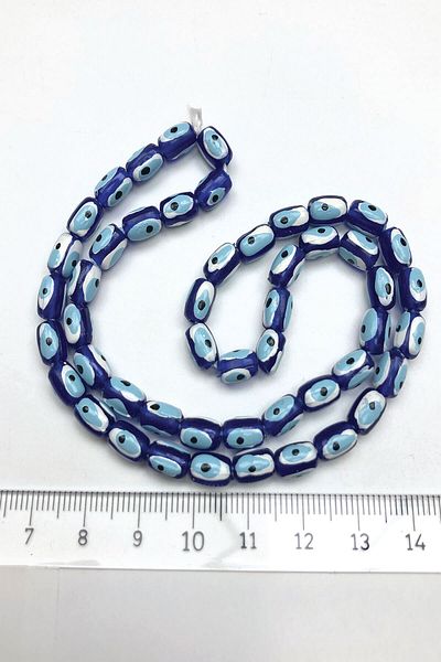 Hayalperest boncuk Blue Color Cylinder Evil Eye Bead