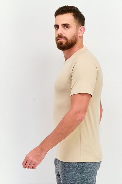 Legend Men Sportswear Fit Short Sleeves Training T-shirt, Beige