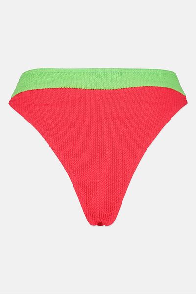 BOOHOO Women Textured Bikini Bottom, Red