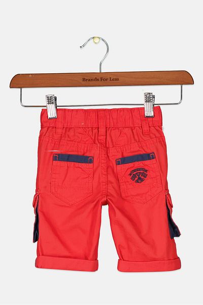 Sergent Major Toddlers Boy Textured Cargo Shorts, Red