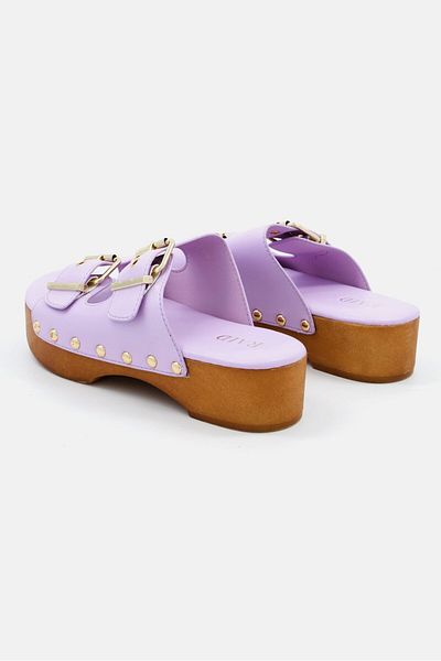 Raid Women Slip On Open Toe Wedge Sandal, Lilac