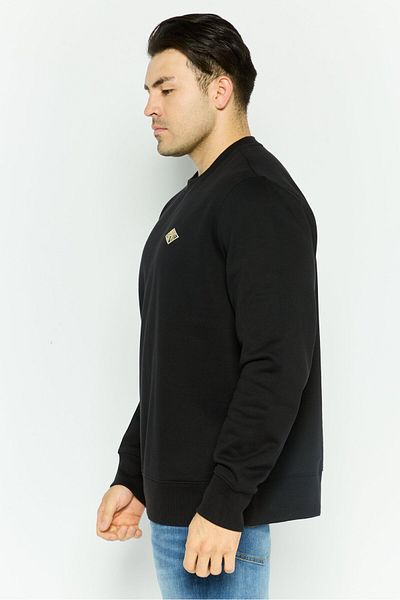 Esprit Men Crew Neck Brand Logo Long Sleeve Sweatshirt, Black