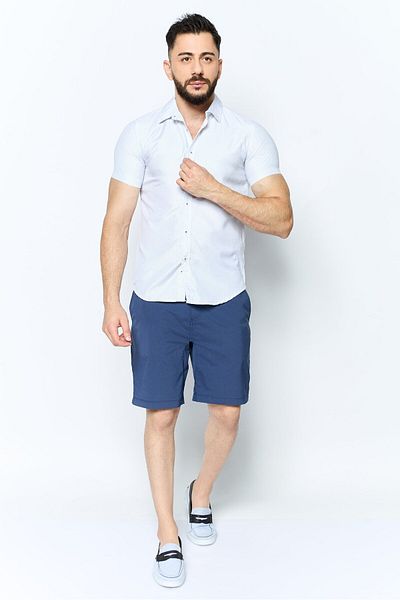 Modern Culture Men Regular Fit Allover Print Short Sleeves Casual Shirt, White