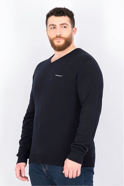 Hackett Men V-neck Long Sleeves Knit Sweater, Black