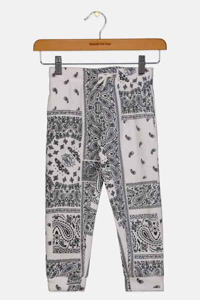 Brooklyn Toddlers Boy Paisley Print Sweatpants, White