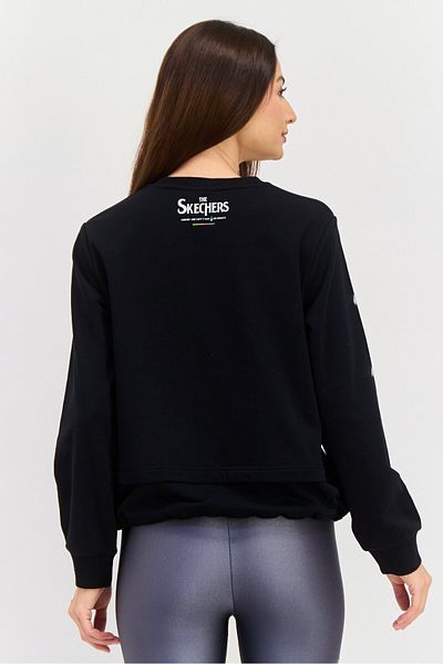 SKECHERS Women Sportswear Fit Training Sweatshirt, Black
