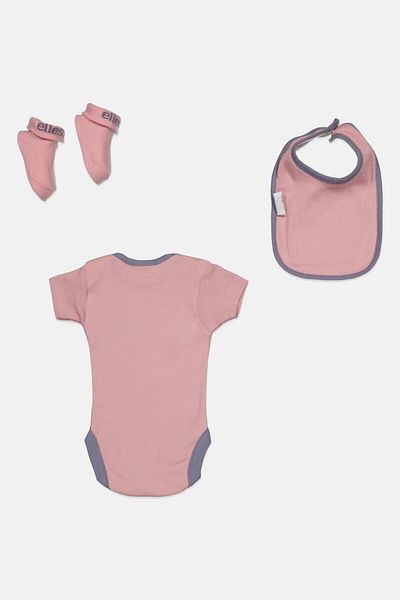 Ellesse Toddlers Girl 3 Pieces Bodysuit Set, Pink