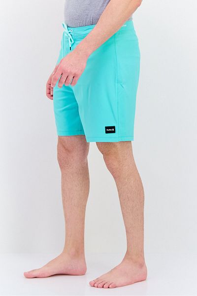 Hurley Men Brand Logo 18 Inch Length Swimwear Shorts, Turquoise