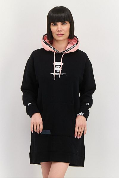 Aape By A Bathing Ape Women Sportswear Fit Long Sleeve Outdoor Dress, Black