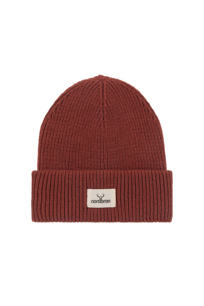 Nordbron Kadın Kiremit Yumuşak Desenli Bere Düz Esnek Çift Katlamalı Kışlık Logolu Basic Triko Jenson