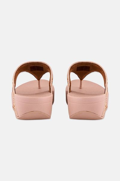 Fitflop Lulu Glitter Toe-Thongs - Rose Gold