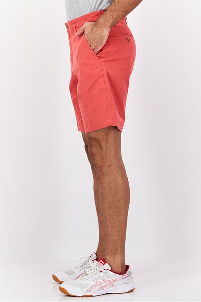 Perry Ellis Men 9 Inseam Plain Chino Short, Mineral Red