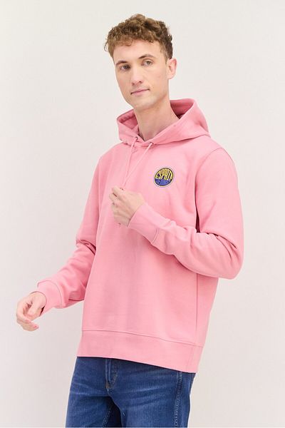 Esprit Men Hooded Brand Logo Long Sleeves Sweatshirt, Pink