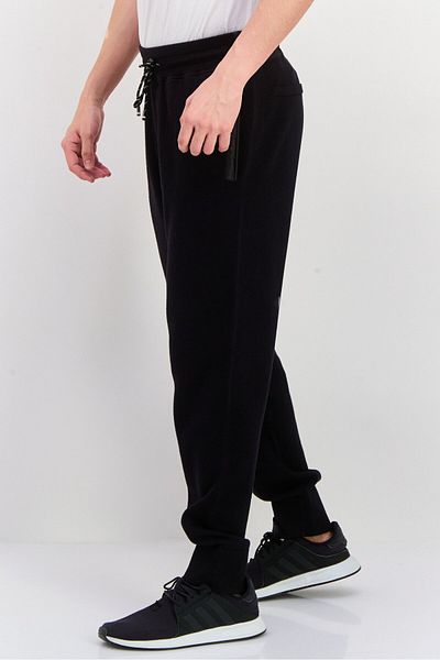 BOSS Men Regular Fit Drawstrings Plain Sweatpants, Black