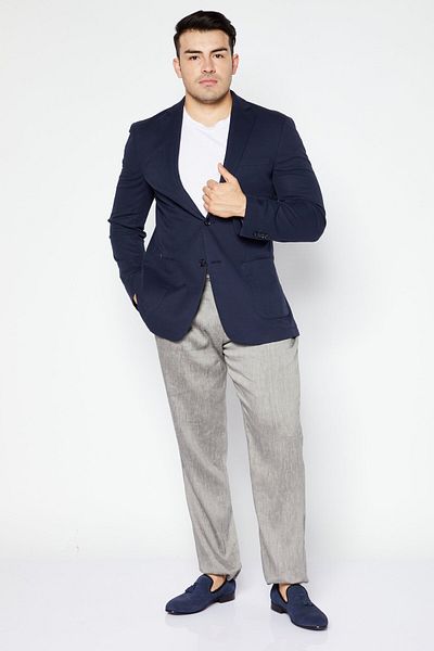 Bar III Men Slim Fit Solid Blazer, Navy Blue
