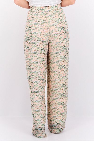 Scotch & Soda Women Regular Fit Allover Print Wide Pants, Beige