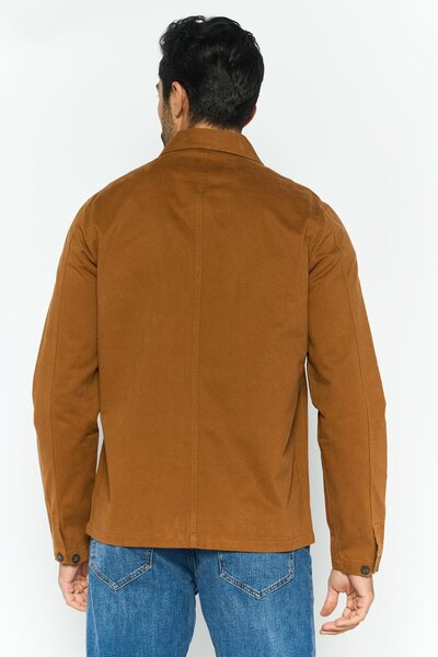 Michael Kors Men Plain Shirt Jackets, Caramel Brown