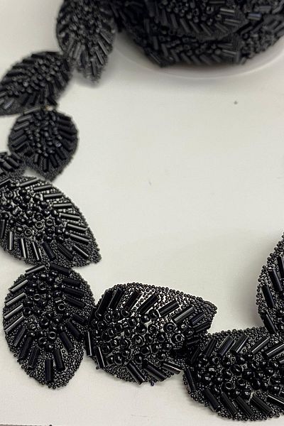 Hayalperest boncuk Leaf Pattern Iron-On Strip Stone Sconce
