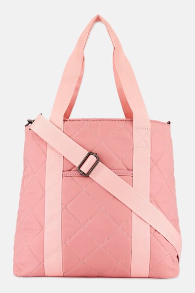 Sol and Selene حقيبة نسائية منقوشة 36 ارتفاع × 41 طول × 14 عرض، وردية اللون