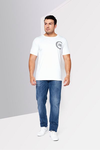 Cerruti 1881 Men Crew Neck Short Sleeve Brand Logo T-shirts, White