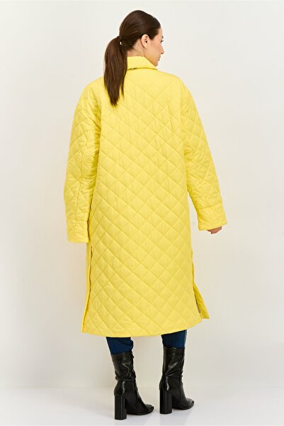 Tommy Hilfiger Women Quilted Trench Coat, Sunny Yellow
