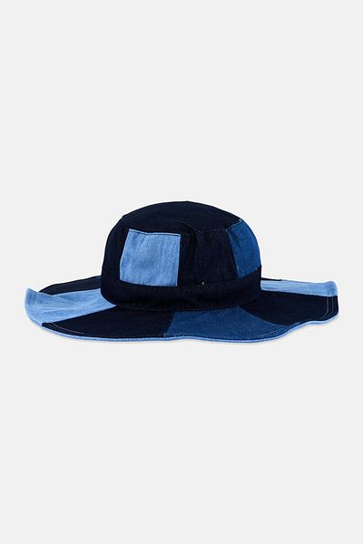 French Connection Women Colorblock Bucket Hat, Blue Combo