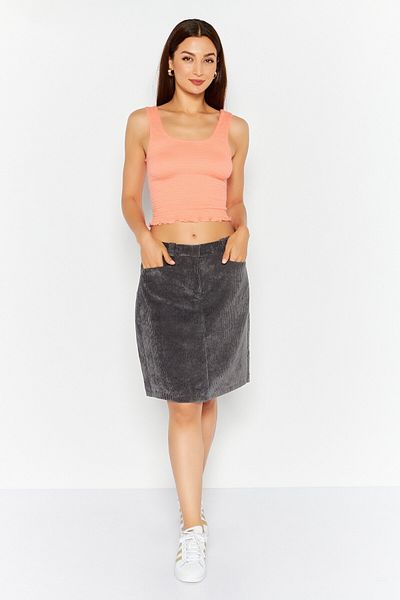 Esprit Women Textured Casual Mini Skirt, Dark Grey