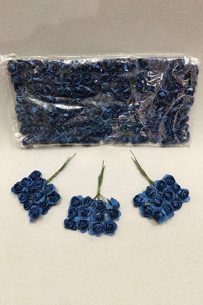 Hayalperest boncuk Navy Blue Paper Rose Flower 1 Συσκευασία των 144