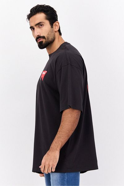 WRANGLER Men Crew Neck Short Sleeves Brand Logo T-shirt, Black