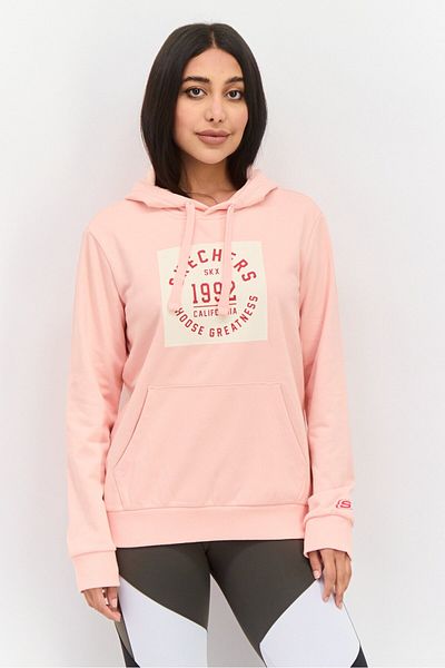 SKECHERS Women Sportswear Fit Long Sleeves Outdoor Sweatshirt, Pink