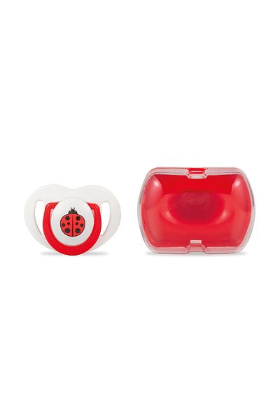 Mamajoo Red Orthodontic Pacifier - 0+ Months, Palate Ladybug, Storage Box 1 Piece
