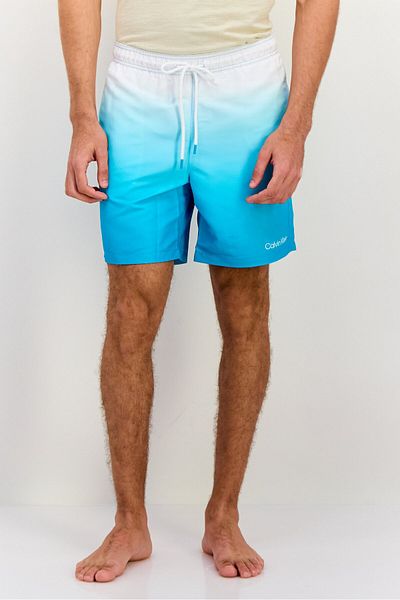 Calvin Klein Men Drawstring Ombre Board Shorts, Turquoise
