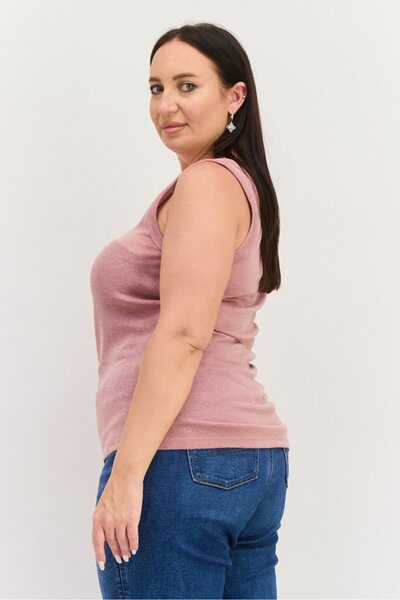 Esprit Women Scoop Neck Sleeveless Textured Top, Light Pink