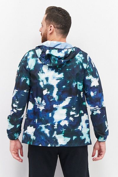 Aigle Men Hooded Long Sleeve Tie Dye Jacket, Navy
