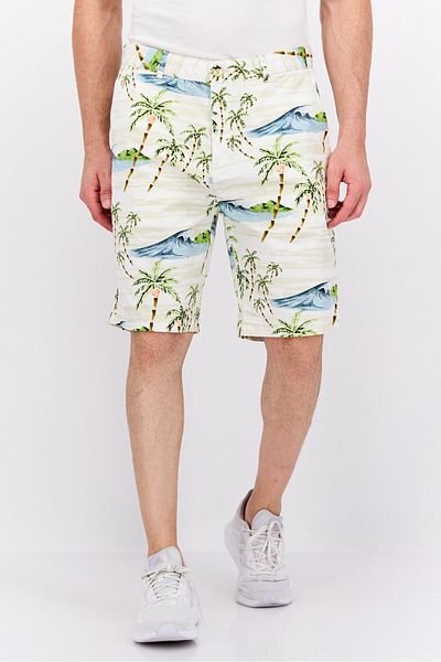 Scotch & Soda Men Regular Fit Allover Print Short, White
