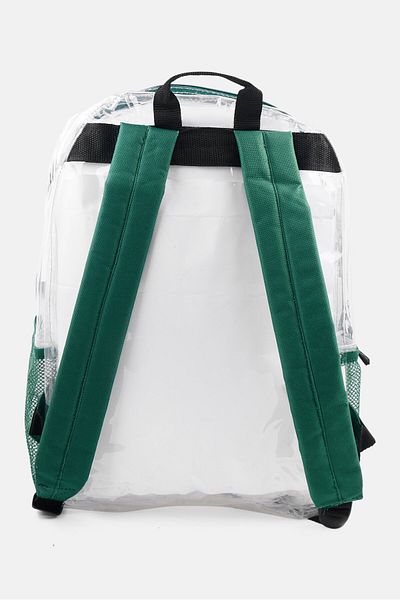 Clear Kids Girl Transparent Backpack 30 L x 42 H x 15 W cm, Green